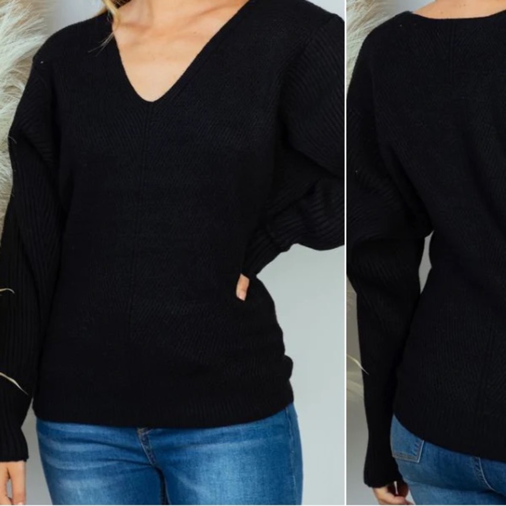 WHITE BIRCH Black Sweater